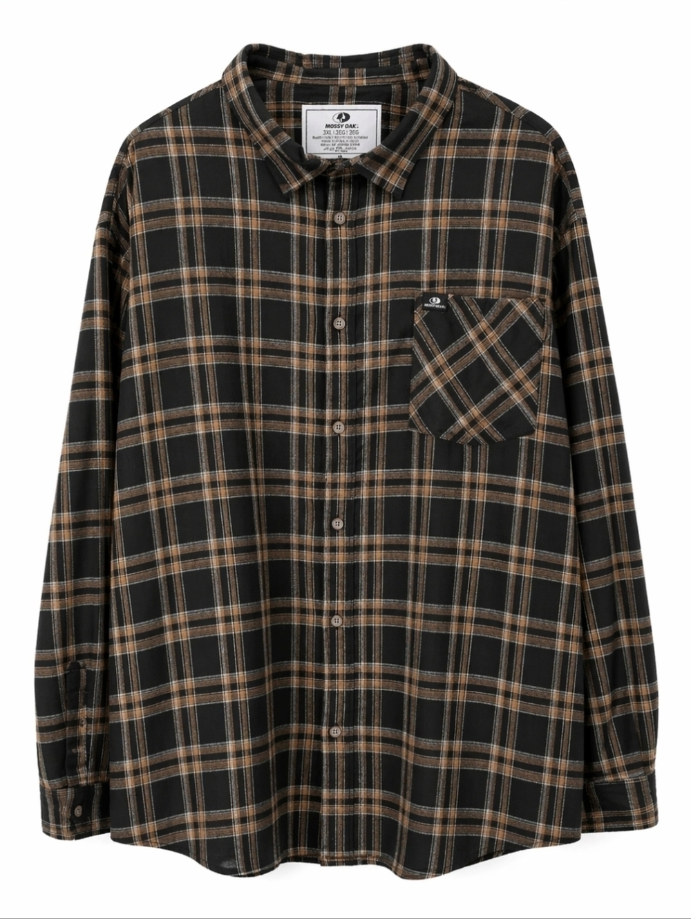 Mossy Oak Men's 3XL Plaid Button-Down Long Sleeve Shirt Cotton Outdoor - Picture 2 of 10